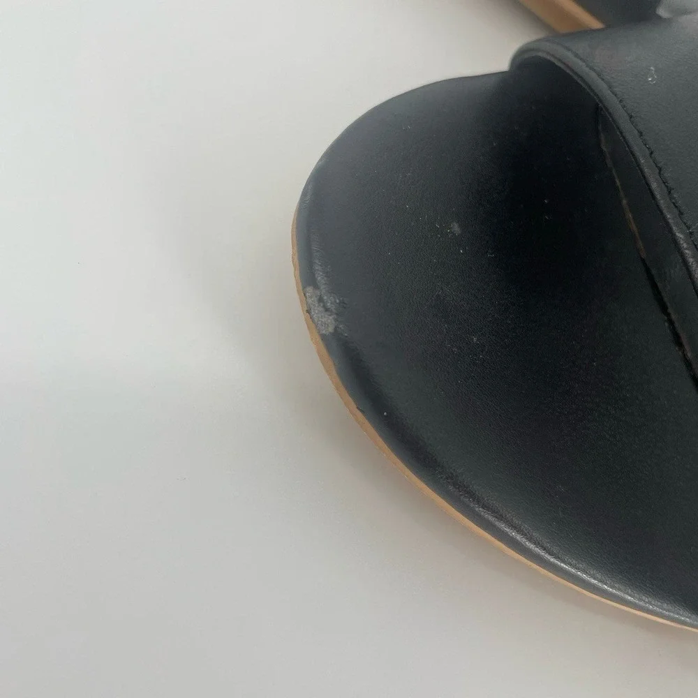 Rebecca Minkoff Black Leather‎ Emily Studded Espadrille Wedge Sandals Size 9.5